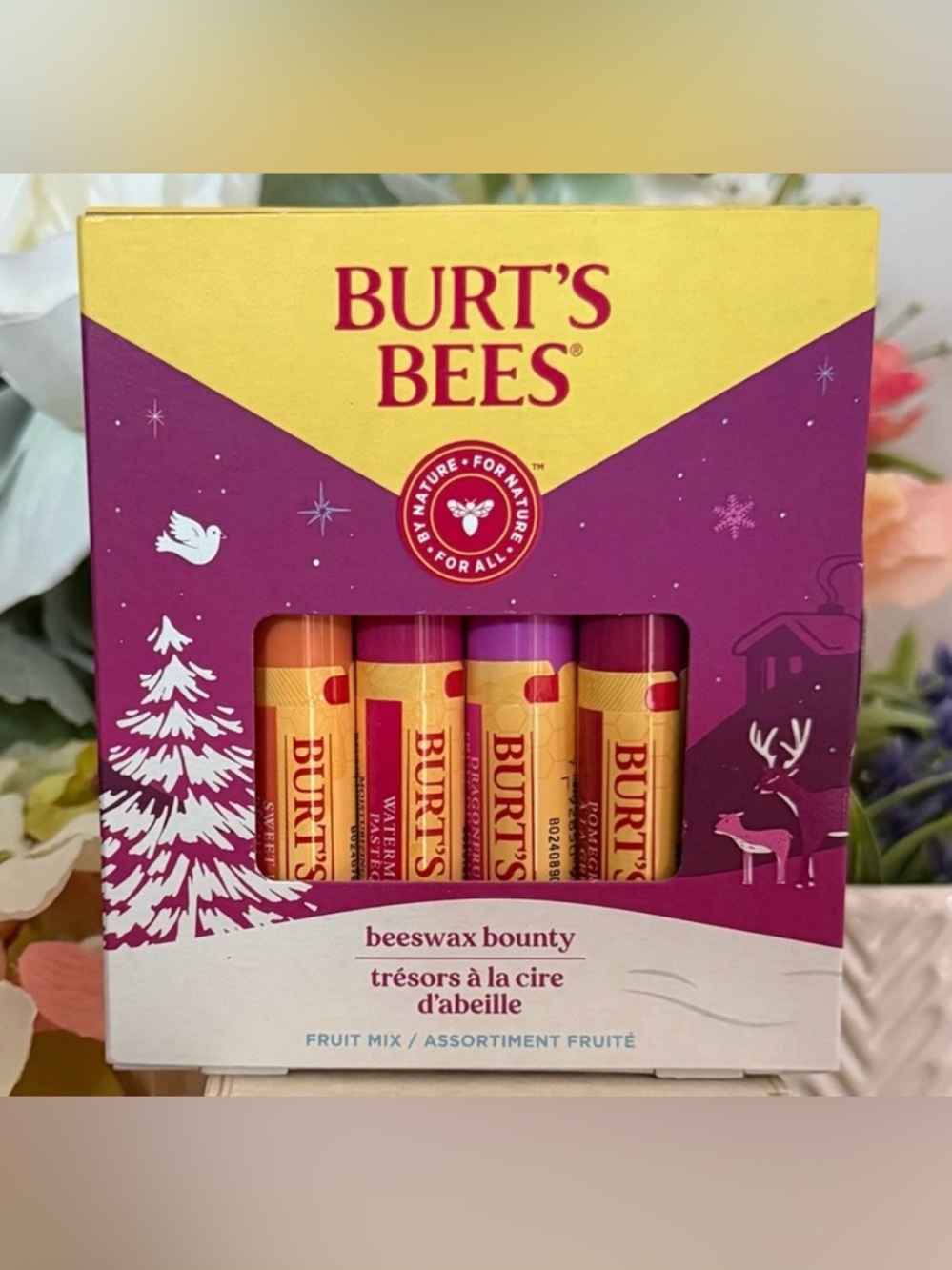 🆕🍉 BURT’S BEES LIMITED EDITION “BEESWAX BOUNTY” LIP BALM FRUIT MIX COLLECTION.